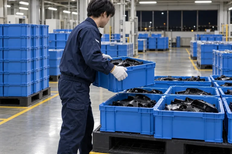 自動車プラスチック部品の箱の仕分けスタッフ（夜勤専属）